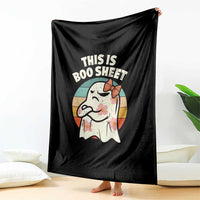Retro Halloween Costume Women Throw Blanket This Is Boo Sheet Cute Spooky Ghost - Wonder Print Shop