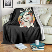 Retro Halloween Costume Women Throw Blanket This Is Boo Sheet Cute Spooky Ghost - Wonder Print Shop