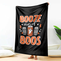 Retro Halloween Booze And Boos Throw Blanket Boo Sheet Ghost Spooky Season - Wonder Print Shop
