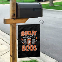 Retro Halloween Booze And Boos Garden Flag Boo Sheet Ghost Spooky Season - Wonder Print Shop