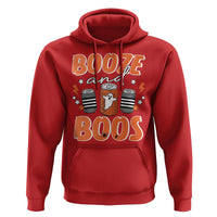Retro Halloween Booze And Boos Hoodie Halloween Costume Ghost Spooky Season