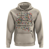 Funny Christmas Hoodie It's Fine I'm Fine Everything Is Fine Xmas Lights TS10