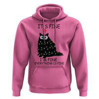 Funny Christmas Cat Hoodie It's Fine I'm Fine Everything Is Fine Meowy Catmas Xmas TS10