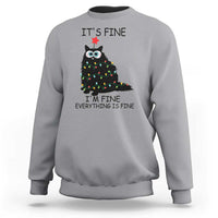 Funny Christmas Cat Sweatshirt It's Fine I'm Fine Everything Is Fine Meowy Catmas Xmas - Wonder Print Shop