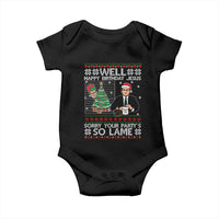Funny Office Christmas Baby Onesie Party Well Happy Birthday Jesus TV Show Ugly Xmas - Wonder Print Shop