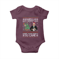 Funny Office Christmas Baby Onesie Party Well Happy Birthday Jesus TV Show Ugly Xmas - Wonder Print Shop