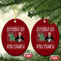 Funny Office Christmas Ceramic Ornament Party Well Happy Birthday Jesus TV Show Ugly Xmas - Wonder Print Shop