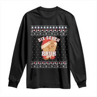 Funny Six Seven 6 7 Meme Ugly Christmas Long Sleeve Shirt Santa 67 Meme Xmas Pajamas - Wonder Print Shop
