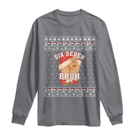 Funny Six Seven 6 7 Meme Ugly Christmas Long Sleeve Shirt Santa 67 Meme Xmas Pajamas - Wonder Print Shop