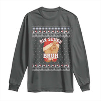 Funny Six Seven 6 7 Meme Ugly Christmas Long Sleeve Shirt Santa 67 Meme Xmas Pajamas - Wonder Print Shop
