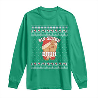 Funny Six Seven 6 7 Meme Ugly Christmas Long Sleeve Shirt Santa 67 Meme Xmas Pajamas - Wonder Print Shop