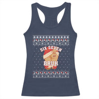 Funny Six Seven 6 7 Meme Ugly Christmas Racerback Tank Top Santa 67 Meme Xmas Pajamas - Wonder Print Shop