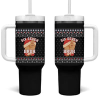 Funny Six Seven 6 7 Meme Ugly Christmas Tumbler With Handle Santa 67 Meme Xmas Pajamas - Wonder Print Shop