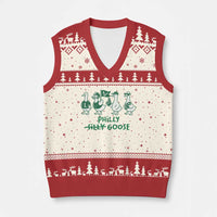 Philly Goose V-Neck Knit Sweater Vest Funny Philadelphia Football Fan Gear Silly Gooses - Wonder Print Shop