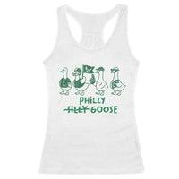 Philly Goose Racerback Tank Top Funny Philadelphia Football Fan Gear Silly Gooses - Wonder Print Shop