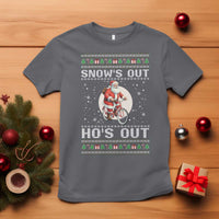 Funny Santa Christmas T Shirt Snows Out Hos Out Ugly Xmas - Wonder Print Shop