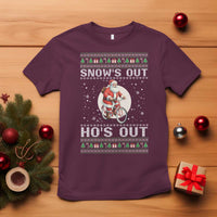 Funny Santa Christmas T Shirt Snows Out Hos Out Ugly Xmas - Wonder Print Shop