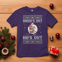 Funny Santa Christmas T Shirt Snows Out Hos Out Ugly Xmas - Wonder Print Shop