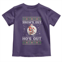 Funny Santa Christmas Toddler T Shirt Snows Out Hos Out Ugly Xmas - Wonder Print Shop