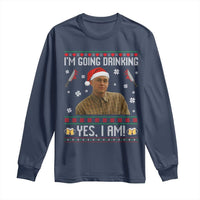 Charlie Hunnam Ed Gein Ugly Christmas Long Sleeve Shirt Monster Movie I'm Going Drinking - Wonder Print Shop