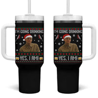 Charlie Hunnam Ed Gein Ugly Christmas Tumbler With Handle Monster Movie I'm Going Drinking - Wonder Print Shop