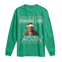 Charlie Hunnam Ed Gein Ugly Christmas Long Sleeve Shirt Funny Drinking Wine Eating These Sinful Cold Cuts - Wonder Print Shop