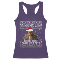 Charlie Hunnam Ed Gein Ugly Christmas Racerback Tank Top Funny Drinking Wine Eating These Sinful Cold Cuts - Wonder Print Shop