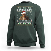 Charlie Hunnam Ed Gein Ugly Christmas Sweatshirt Funny Drinking Wine Eating These Sinful Cold Cuts - Wonder Print Shop