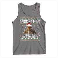 Charlie Hunnam Ed Gein Ugly Christmas Tank Top Funny Drinking Wine Eating These Sinful Cold Cuts - Wonder Print Shop