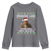 Charlie Hunnam Ed Gein Ugly Christmas Youth Sweatshirt Funny Drinking Wine Eating These Sinful Cold Cuts - Wonder Print Shop