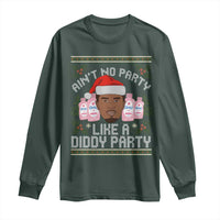 Funny Christmas Long Sleeve Shirt Ain't No Party Like a Diddy Party Baby Oil Ugly Gifts