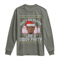 Funny Christmas Long Sleeve Shirt Ain't No Party Like a Diddy Party Baby Oil Ugly Gifts