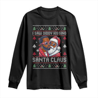 Funny Christmas Long Sleeve Shirt Funy Dirty I Saw Diddy Kissing Santa Claus Ugly Xmas Sweater