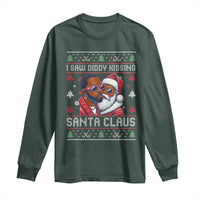Funny Christmas Long Sleeve Shirt Funy Dirty I Saw Diddy Kissing Santa Claus Ugly Xmas Sweater
