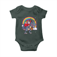 Christmas Santa Riding Dinosaur Deer Xmas Baby Onesie