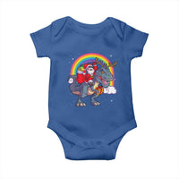 Christmas Santa Riding Dinosaur Deer Xmas Baby Onesie