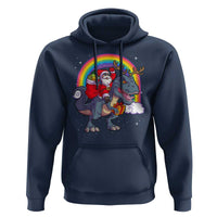 Christmas Santa Riding Dinosaur Deer Xmas Hoodie
