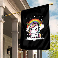 Unicorn Christmas Garden Flag Cute Xmas Girls Rainbow - Wonder Print Shop