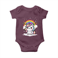 Unicorn Christmas Baby Onesie Cute Xmas Girls Rainbow - Wonder Print Shop