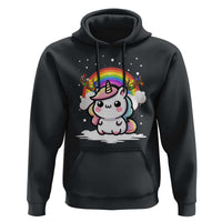 Unicorn Christmas Hoodie Cute Xmas Girls Rainbow - Wonder Print Shop