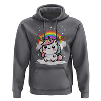 Unicorn Christmas Hoodie Cute Xmas Girls Rainbow - Wonder Print Shop