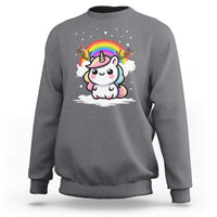 Unicorn Christmas Sweatshirt Cute Xmas Girls Rainbow - Wonder Print Shop