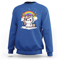 Unicorn Christmas Sweatshirt Cute Xmas Girls Rainbow - Wonder Print Shop