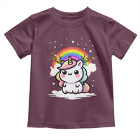 Unicorn Christmas Toddler T Shirt Cute Xmas Girls Rainbow - Wonder Print Shop