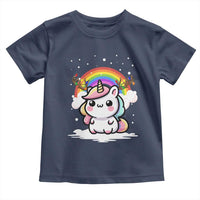 Unicorn Christmas Toddler T Shirt Cute Xmas Girls Rainbow - Wonder Print Shop