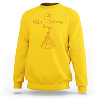 Funny Christmas Sweatshirt Ugly Tree Hand Drawn - Wonder Print Shop