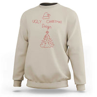 Funny Christmas Sweatshirt Ugly Tree Hand Drawn - Wonder Print Shop