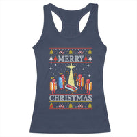 Funny Christmas Racerback Tank Top Merry Glizzmas Ugly Xmas