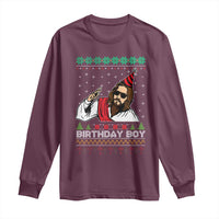 Crhistmas Birthday Boy Jesus Ugly Christmas Long Sleeve Shirt
