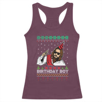 Crhistmas Birthday Boy Jesus Ugly Christmas Racerback Tank Top